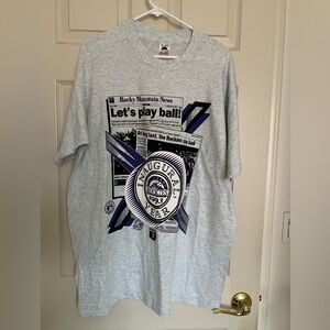 NWT Vintage 1993 Colorado Rockies Newspaper T-Shirt Men’s XL Inaugural USA